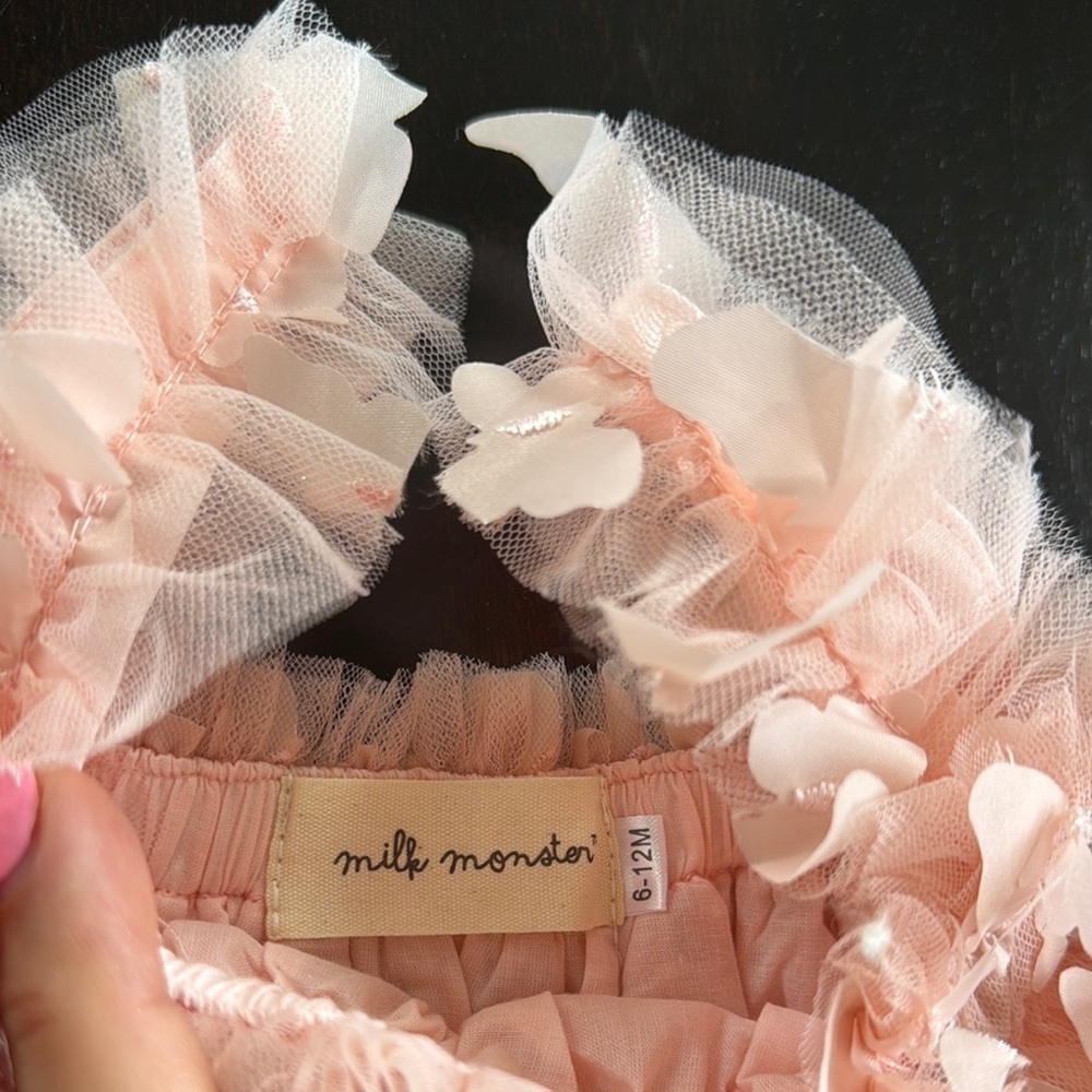 Milk Monster Pink Butterfly appliqué Dress - Picture 2 of 6